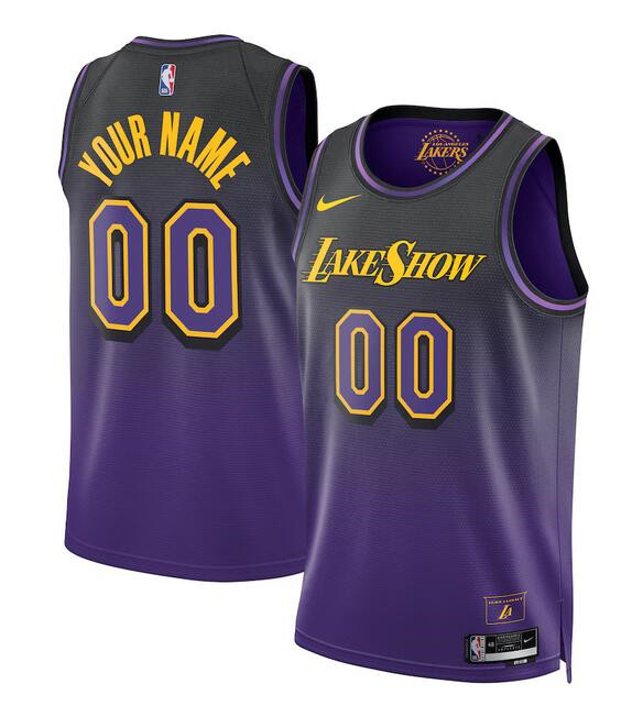 Men's Los Angeles Lakers Active Player Custom Purple 2024/25 City Edition Swingman Stitched Basketball Jersey